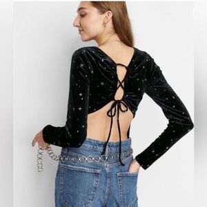 WILD FABLE Velvet Sparkle Bodysuit Size XL